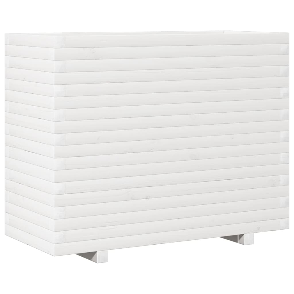 Garden Planter White 90x40x72 cm Solid Wood Pine
