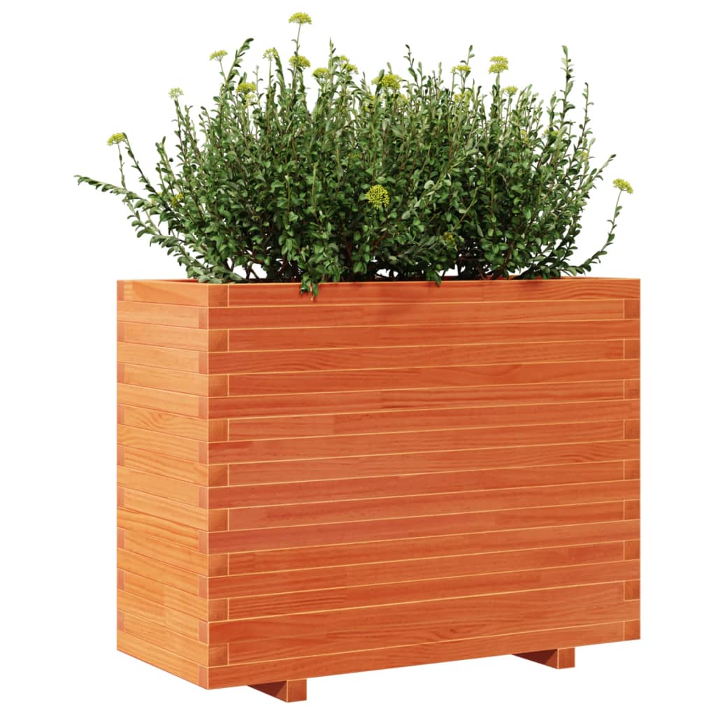 Garden Planter Wax Brown 90x40x72 cm Solid Wood Pine