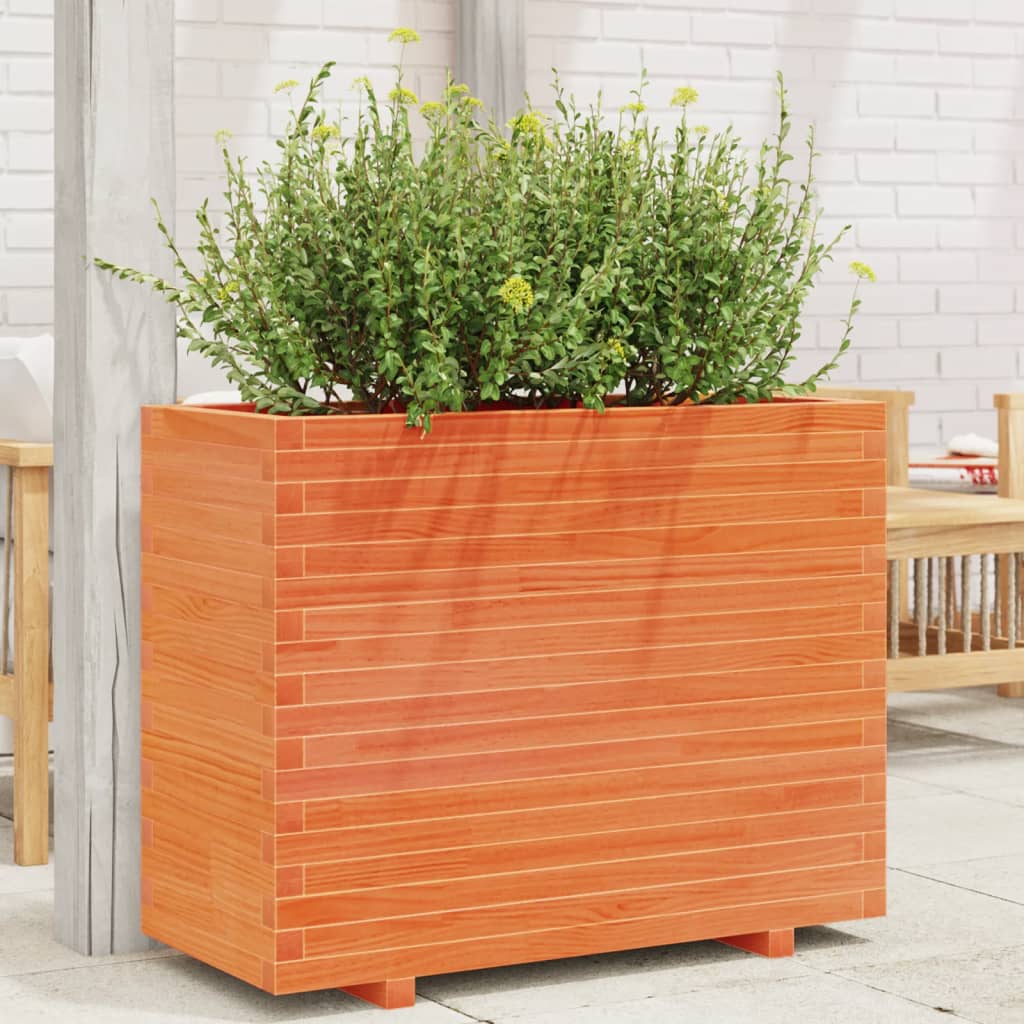 Garden Planter Wax Brown 90x40x72 cm Solid Wood Pine