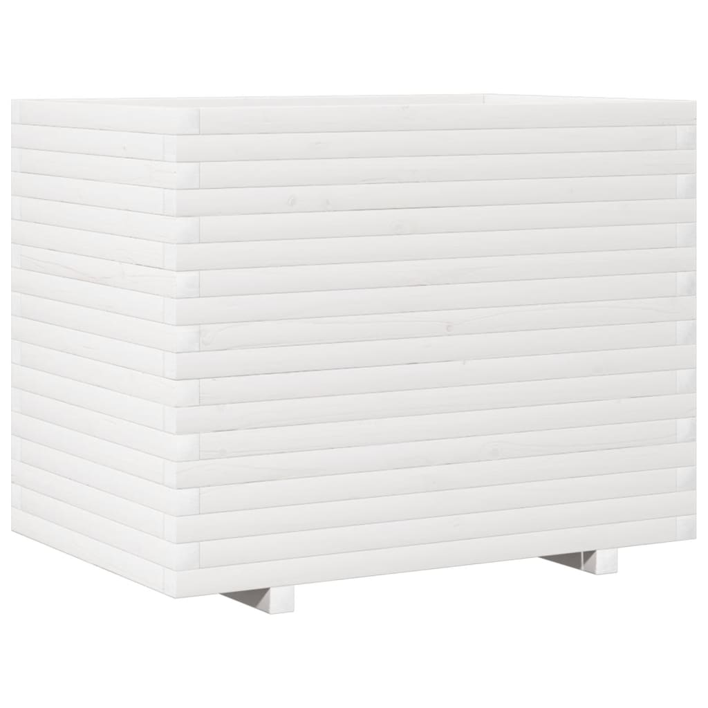 Garden Planter White 90x60x72 cm Solid Wood Pine