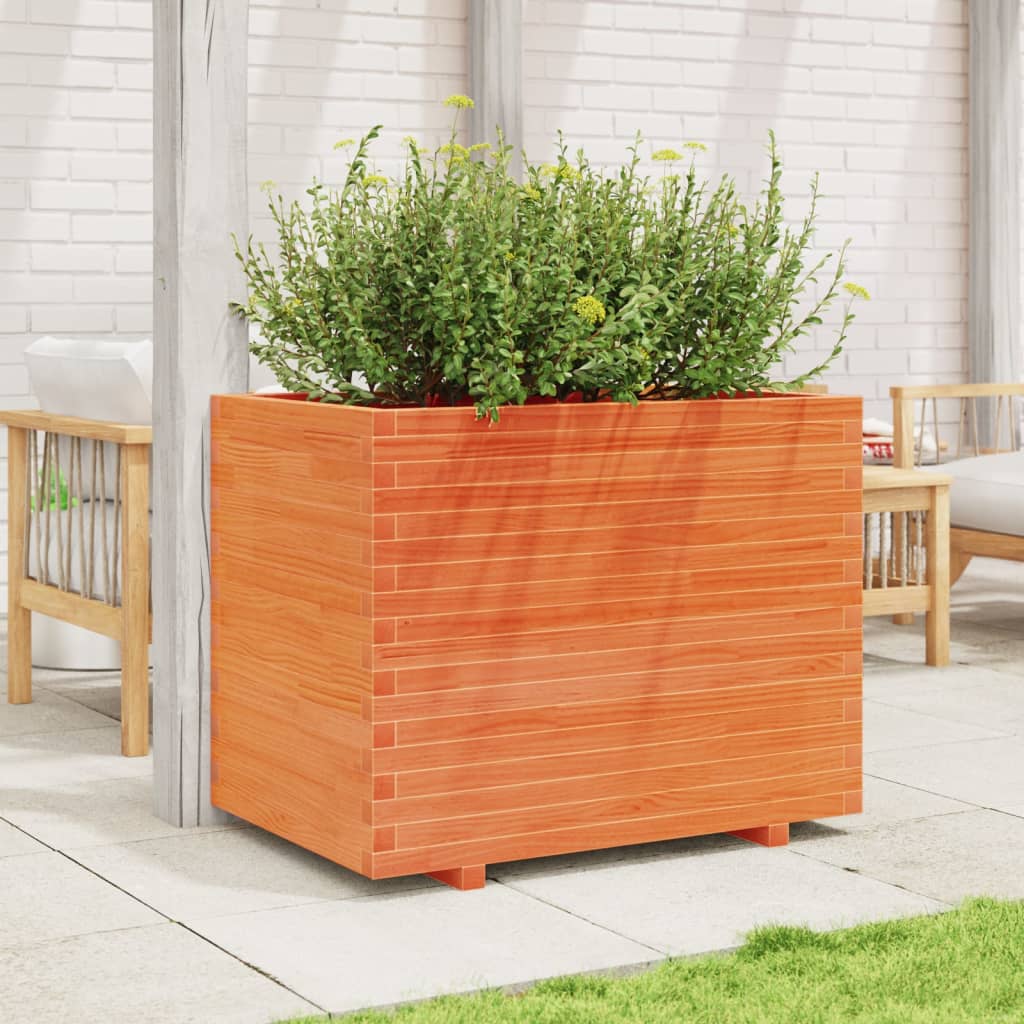 Garden Planter Wax Brown 90x60x72 cm Solid Wood Pine