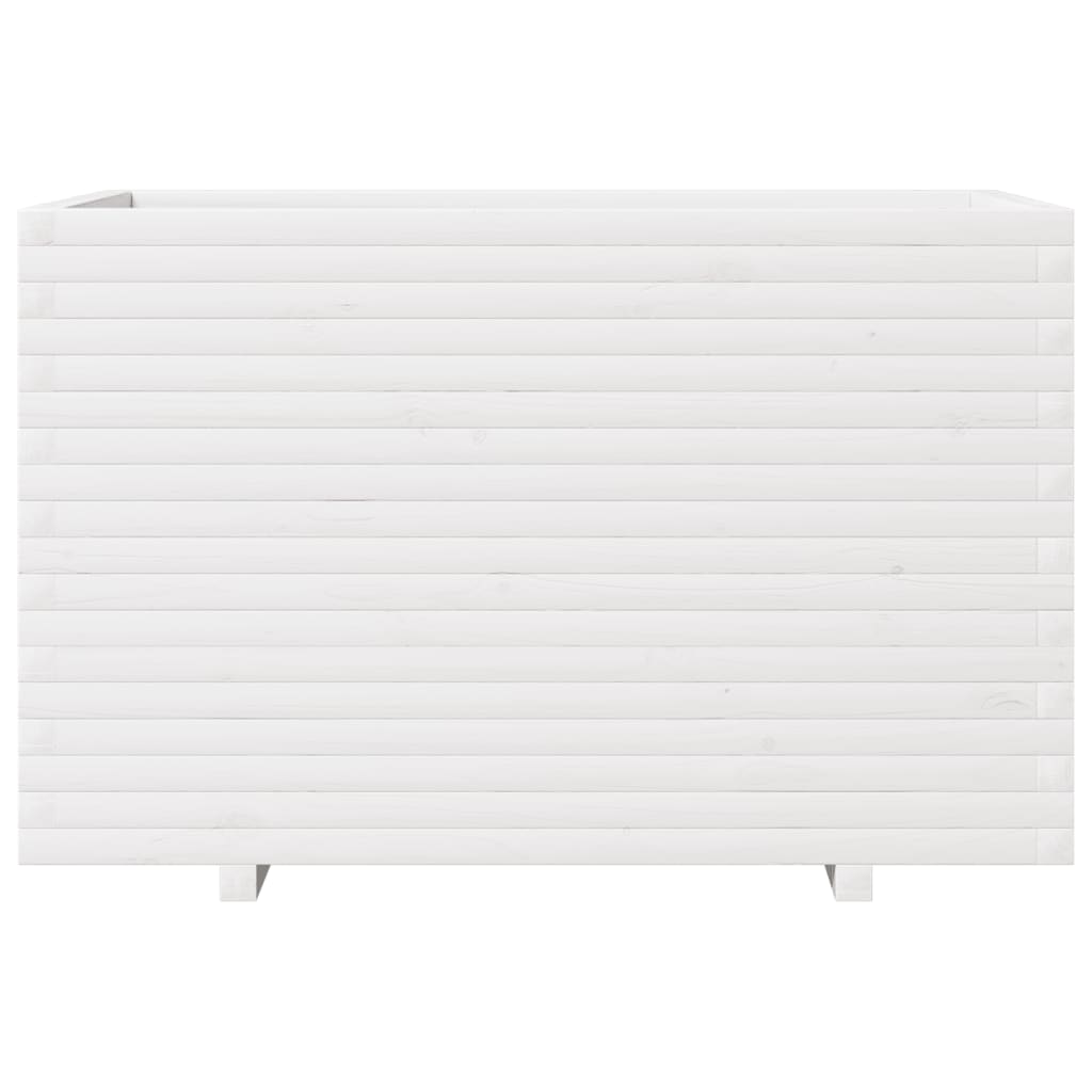 Garden Planter White 110x60x72 cm Solid Wood Pine