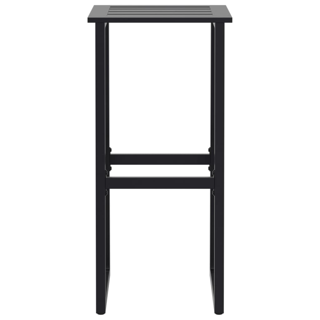 9 Piece Garden Bar Set Black Powder-coated Steel