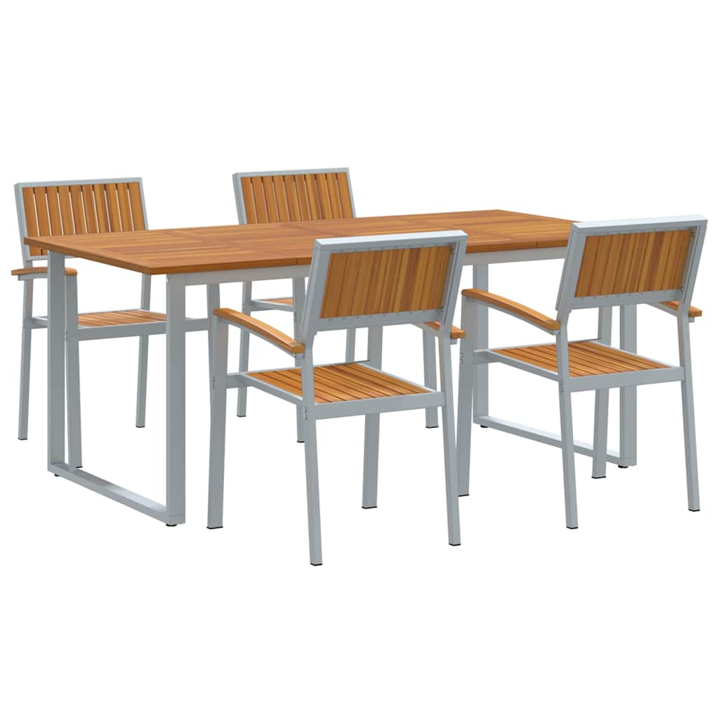 Garden Dining Set 5 pcs Grey and brown 180 x 90 x 75 cm