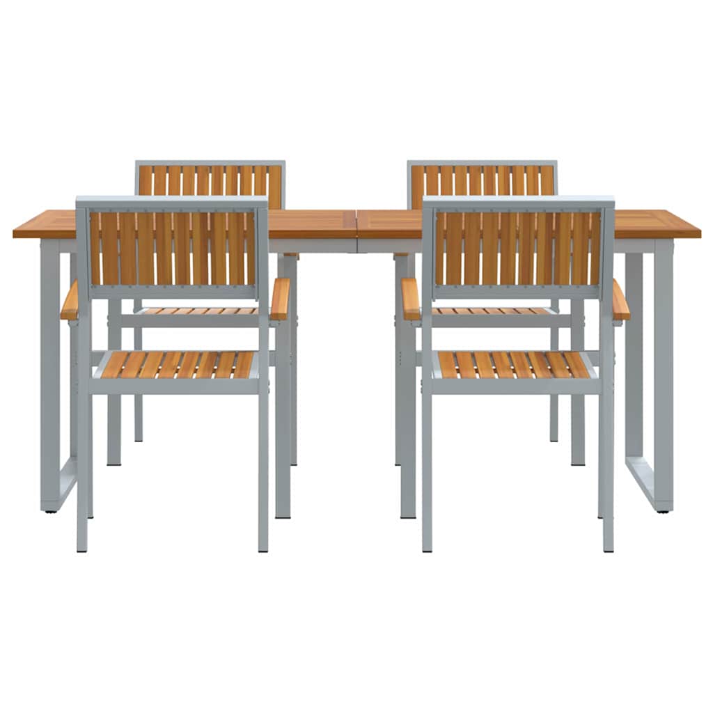 Garden Dining Set 5 pcs Grey and brown 180 x 90 x 75 cm
