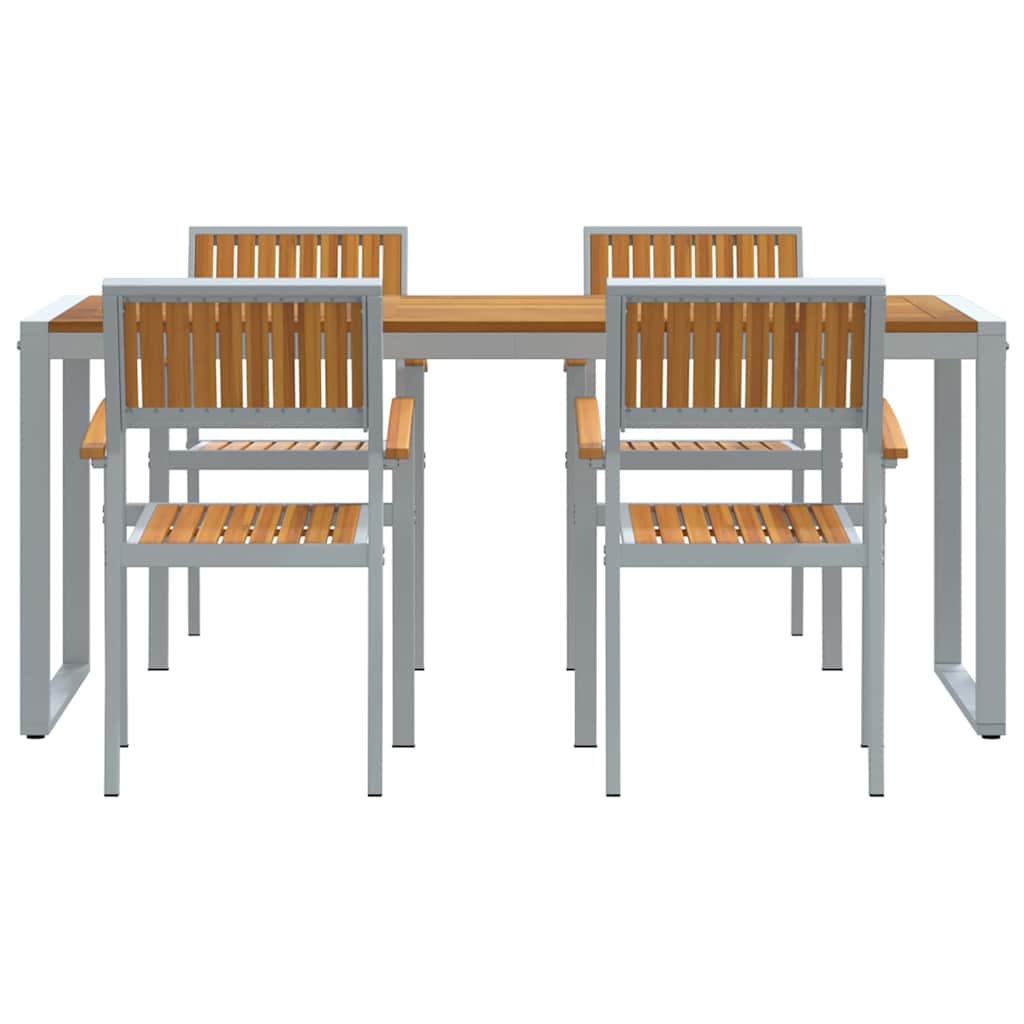 Garden Dining Set 5 pcs Grey and brown 180 x 90 x 75 cm