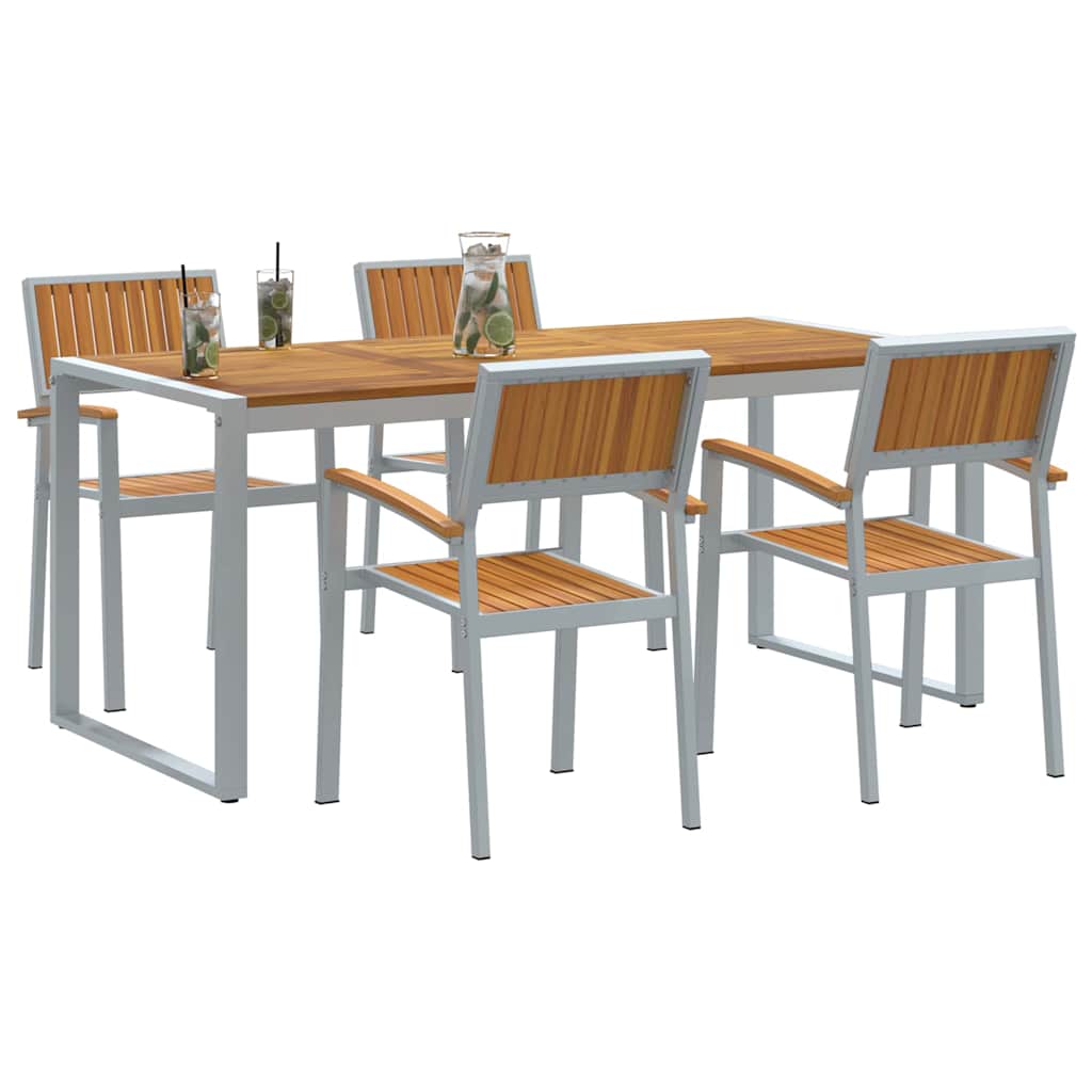 Garden Dining Set 5 pcs Grey and brown 180 x 90 x 75 cm