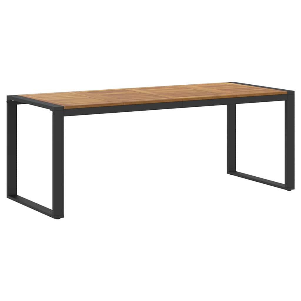 Garden Dining Set 7 pcs Black and brown 200 x 90 x 75 cm