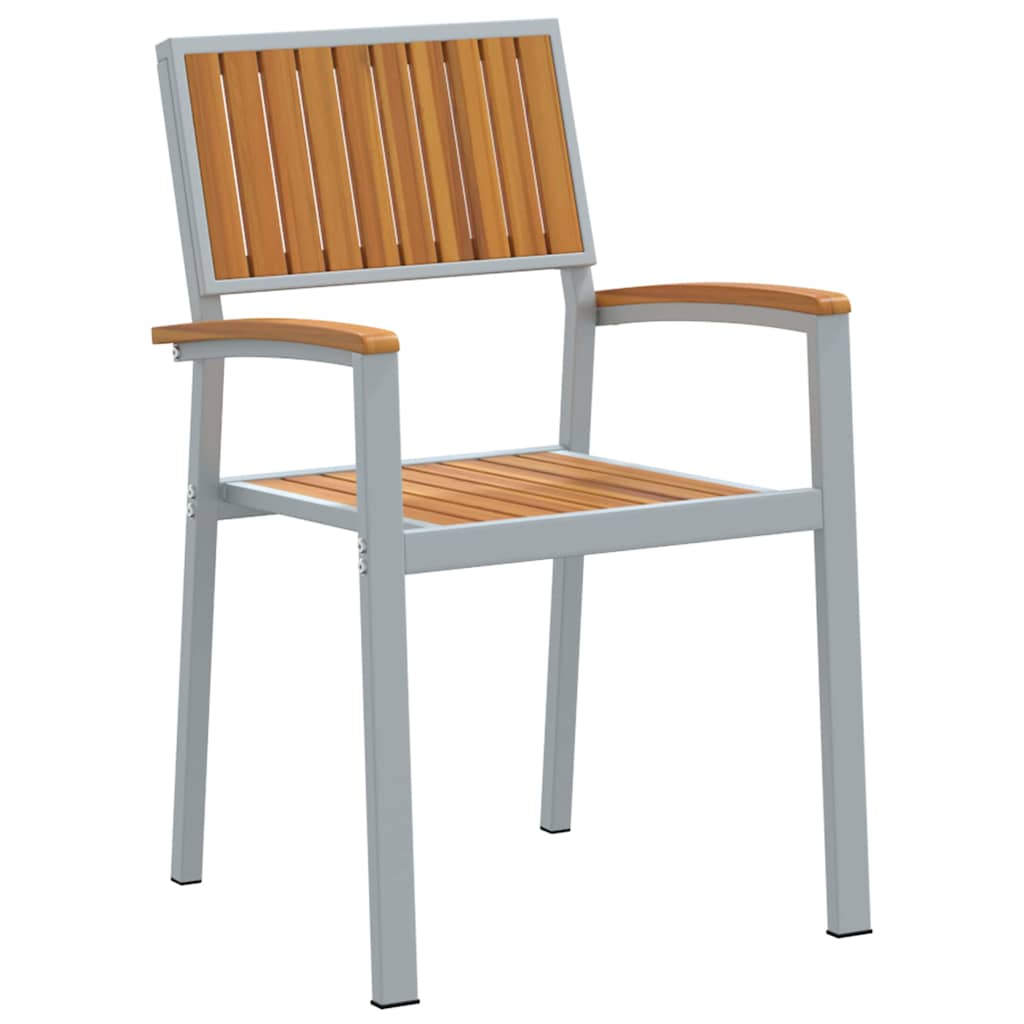 Garden Dining Set 5 pcs Grey Solid Acacia Wood