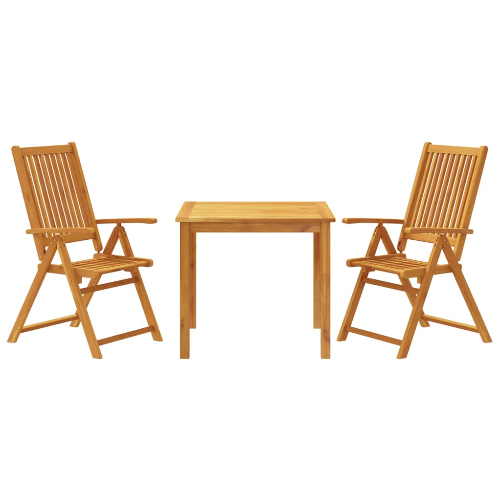 3 Piece Garden Dining Set 85x85x74 cm Solid Wood Acacia