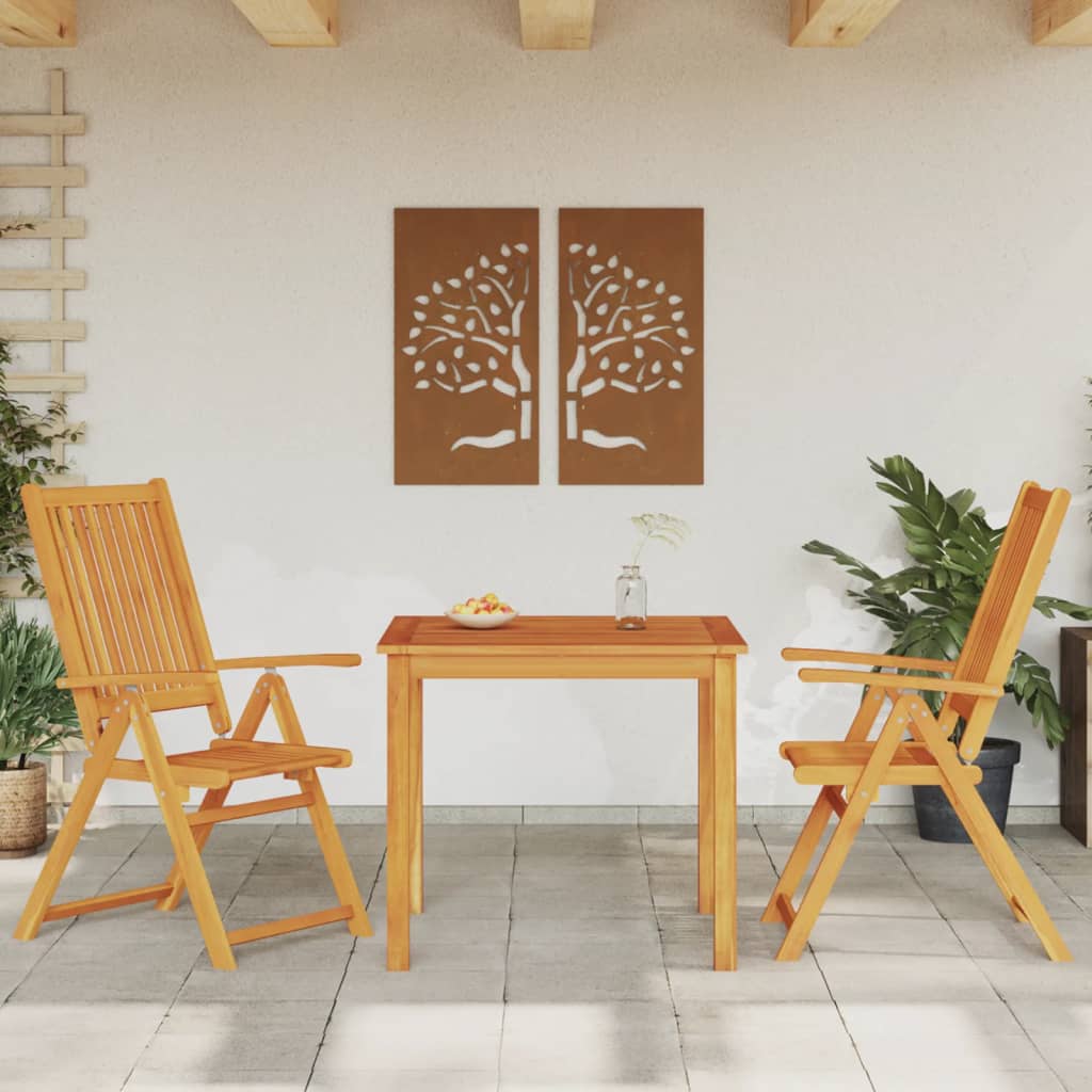 3 Piece Garden Dining Set 85x85x74 cm Solid Wood Acacia