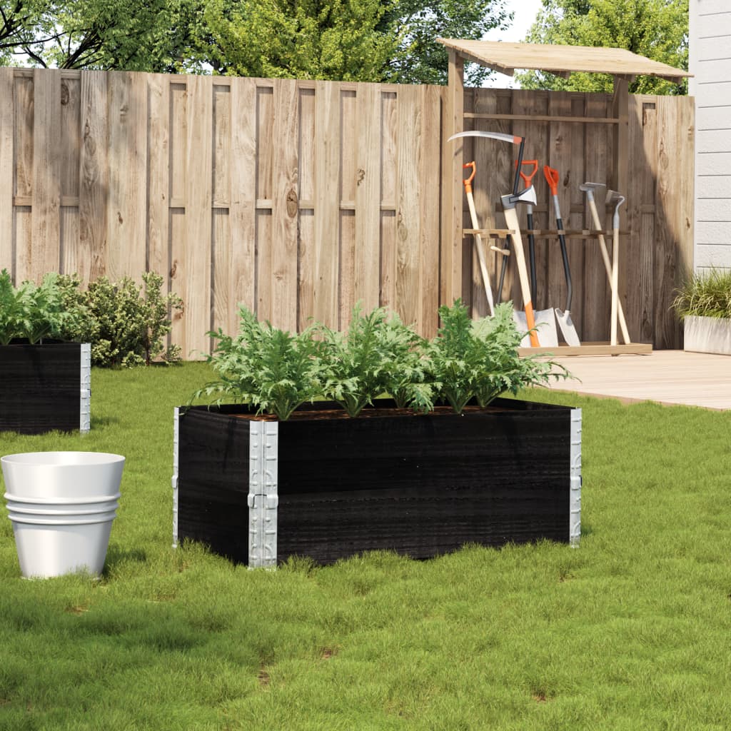 Garden Planter Black 100x50 cm Solid Wood Pine