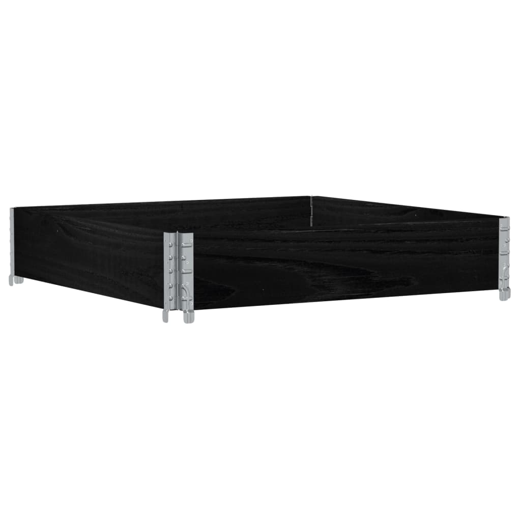 Garden Planter Black 100x100 cm Solid Wood Pine