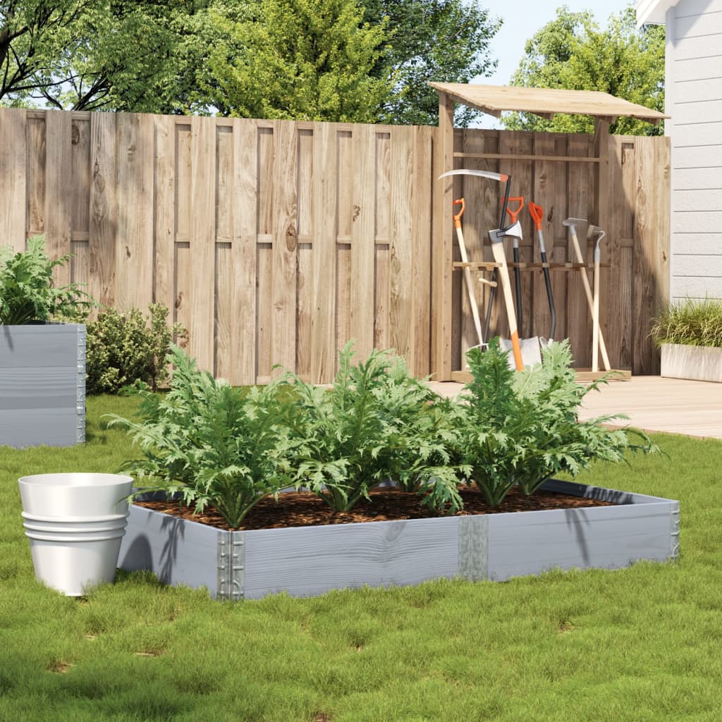 Garden Planter Grey 150x100 cm Solid Wood Pine