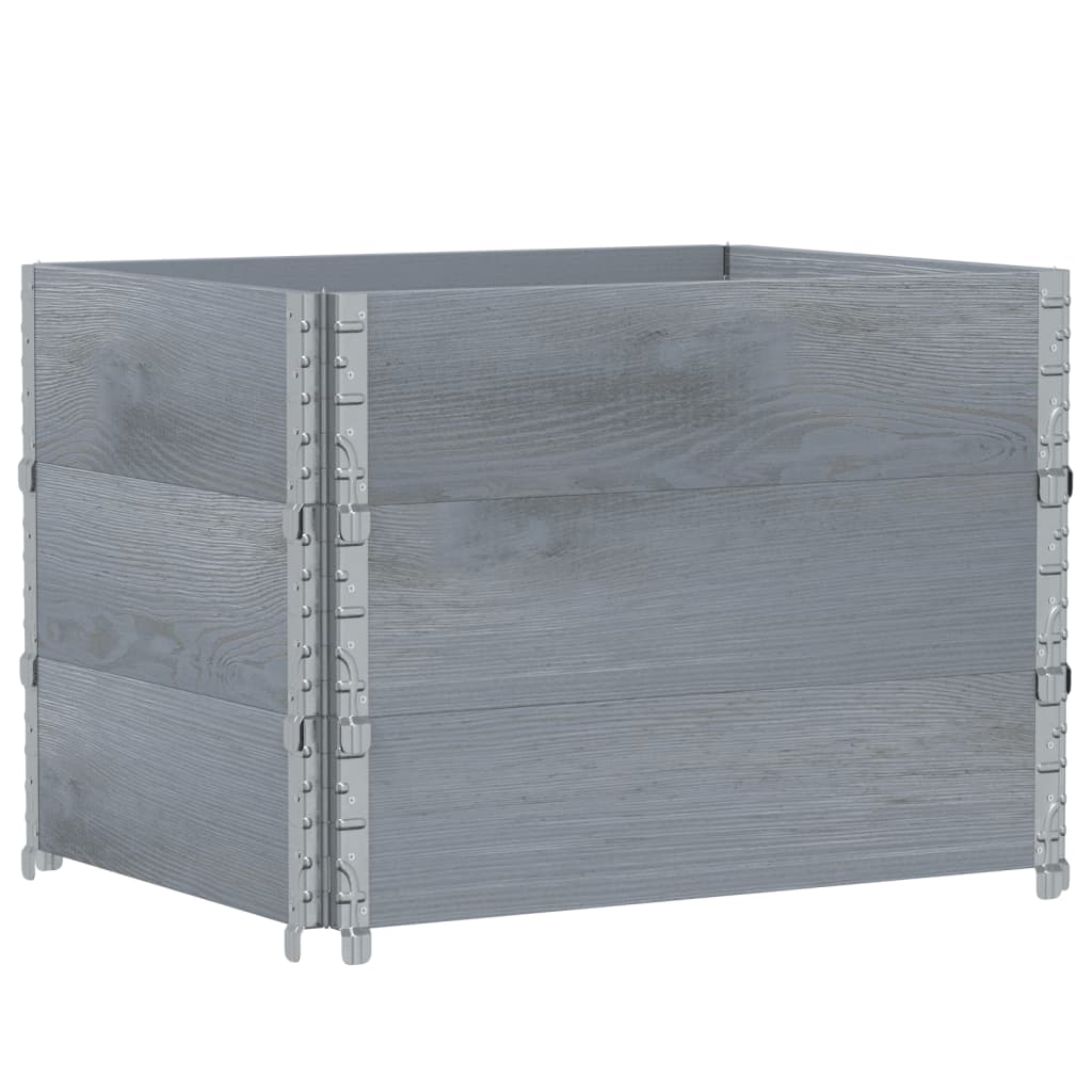 Garden Planter Grey 80x60 cm Solid Wood Pine