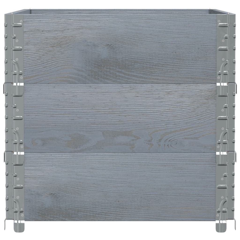 Garden Planter Grey 80x60 cm Solid Wood Pine