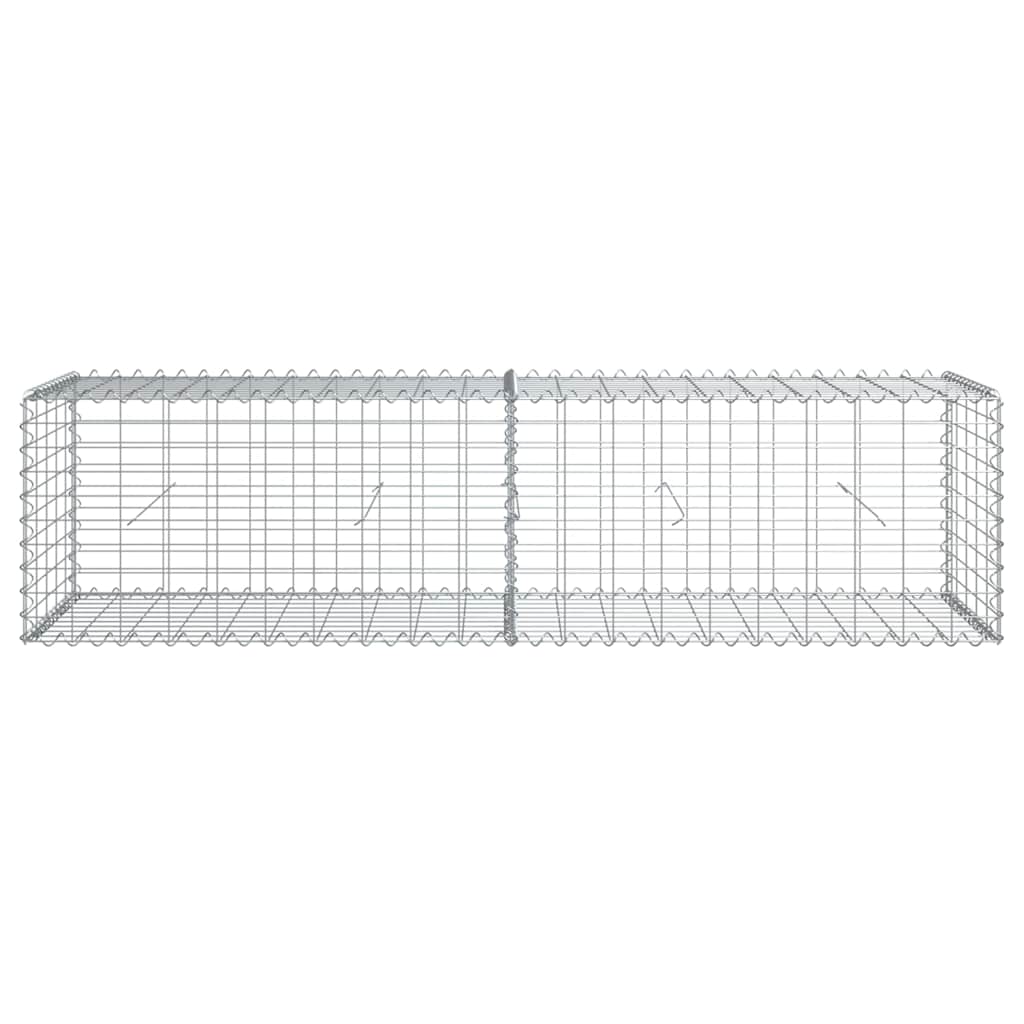 Gabion Basket with Cover 200x50x50 cm Galvanised Iron