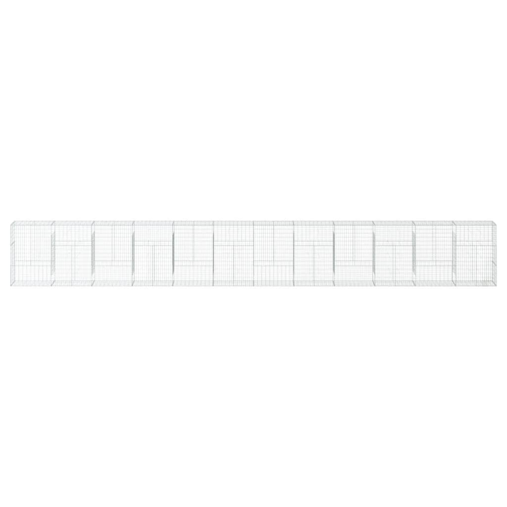 Gabion Basket with Cover 1200x50x150 cm Galvanised Iron