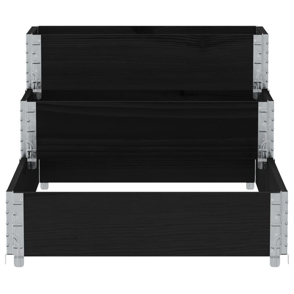 3-Tier Raised Bed Black 120x80 cm Solid Wood Pine