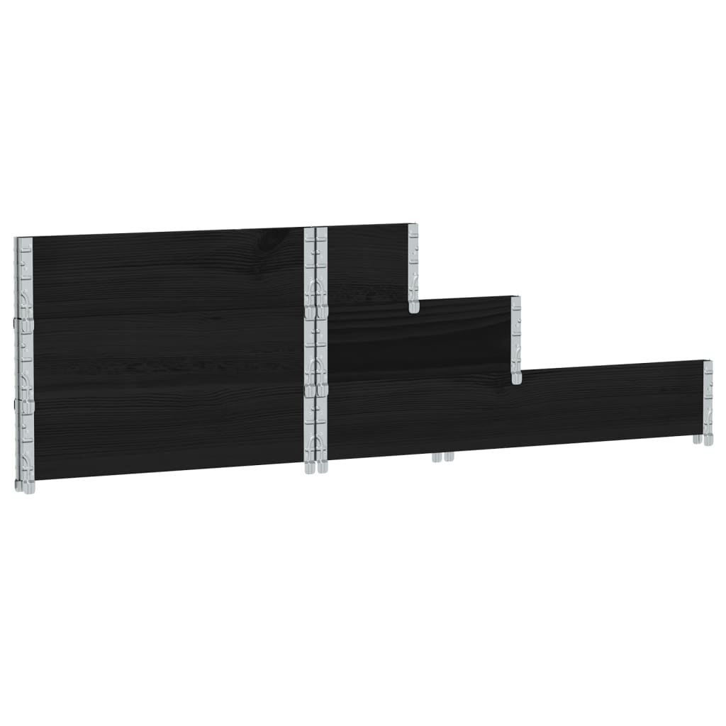 3-Tier Raised Bed Black 120x80 cm Solid Wood Pine