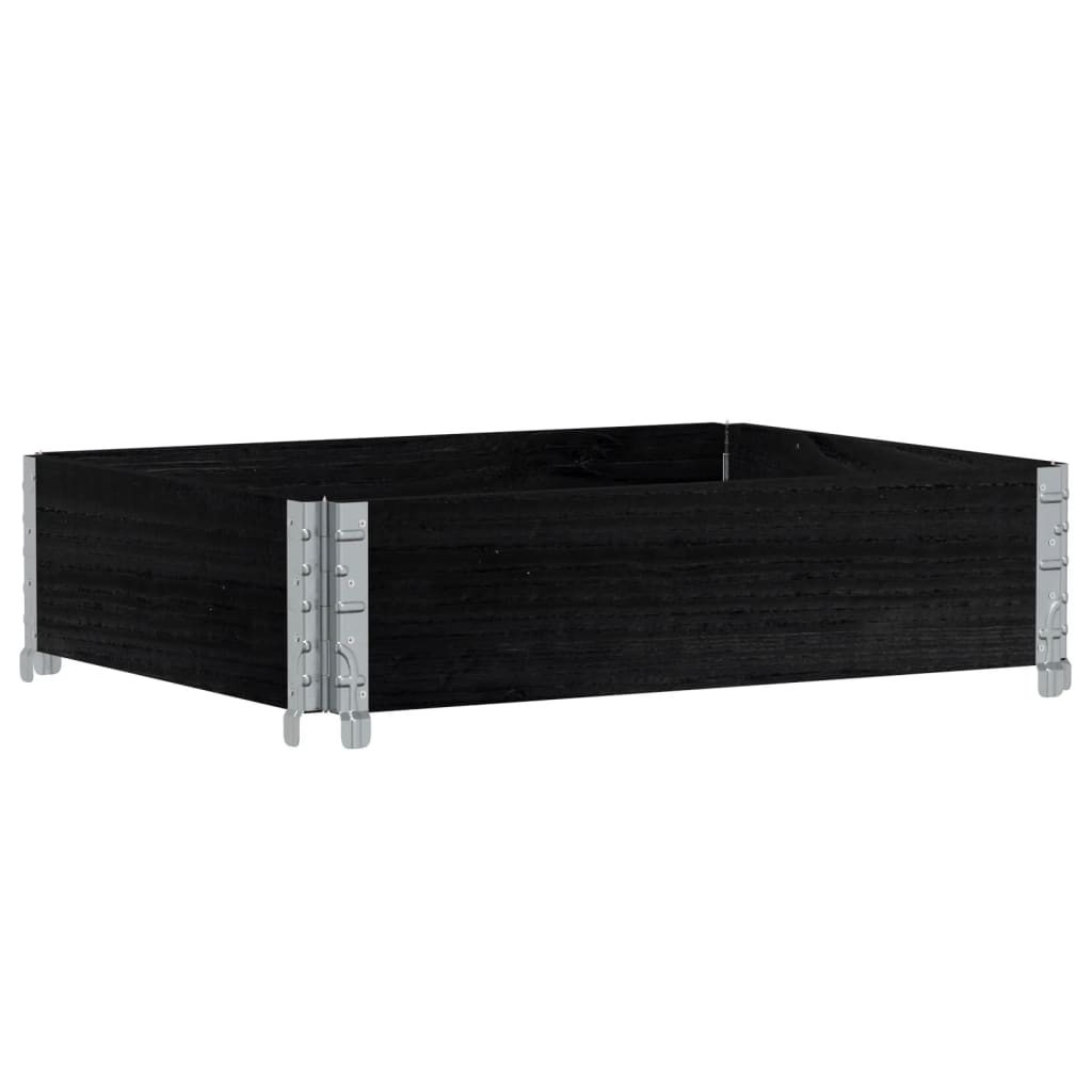 Garden Planter Black 80x60 cm Solid Wood Pine