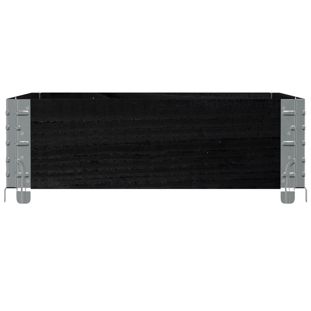 Garden Planter Black 80x60 cm Solid Wood Pine