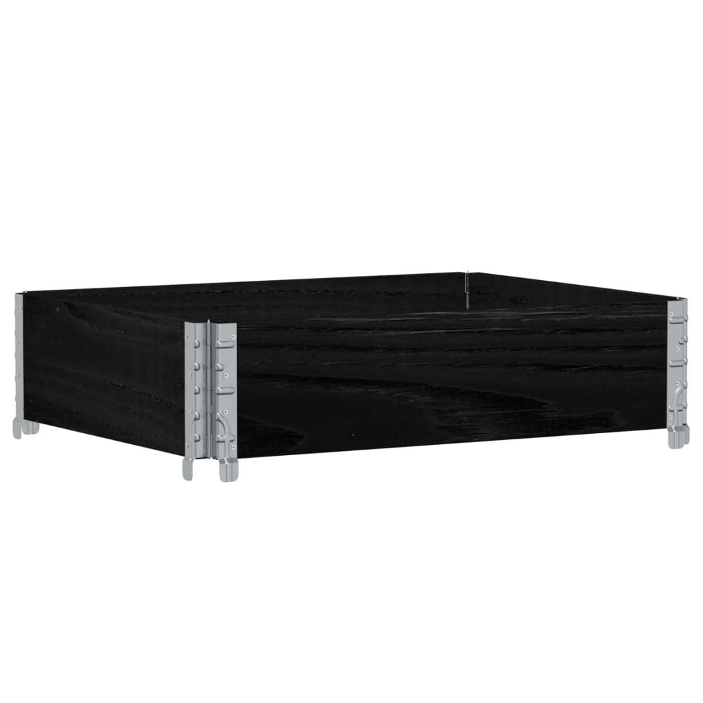 Garden Planter Black 80x60 cm Solid Wood Pine