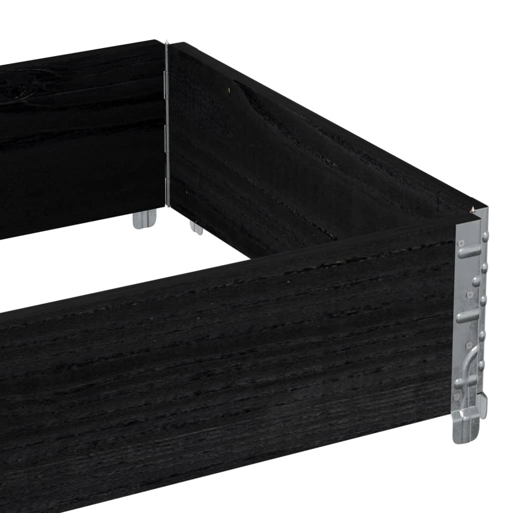 Garden Planter Black 80x60 cm Solid Wood Pine