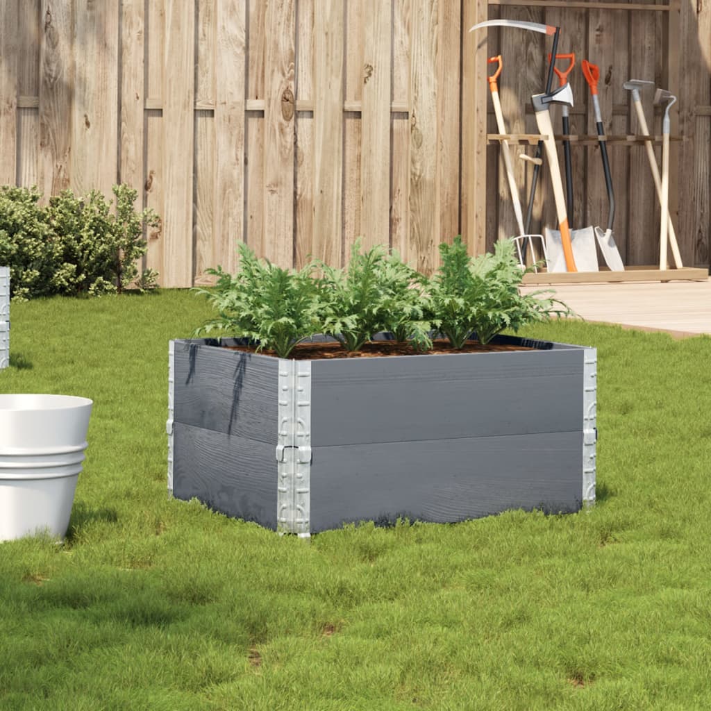 Garden Planter Grey 80x60 cm Solid Wood Pine