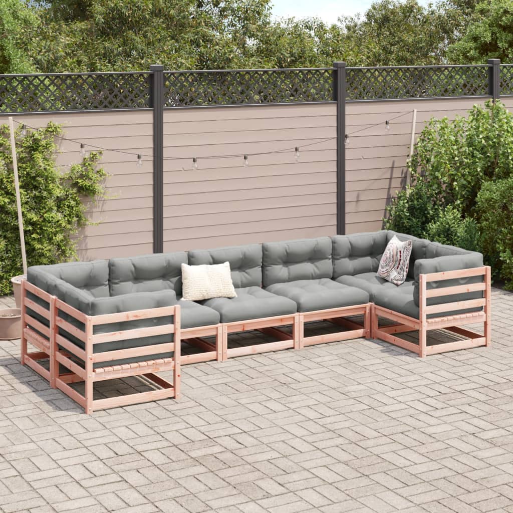 7 Piece Garden Sofa Set Solid Wood Douglas Fir