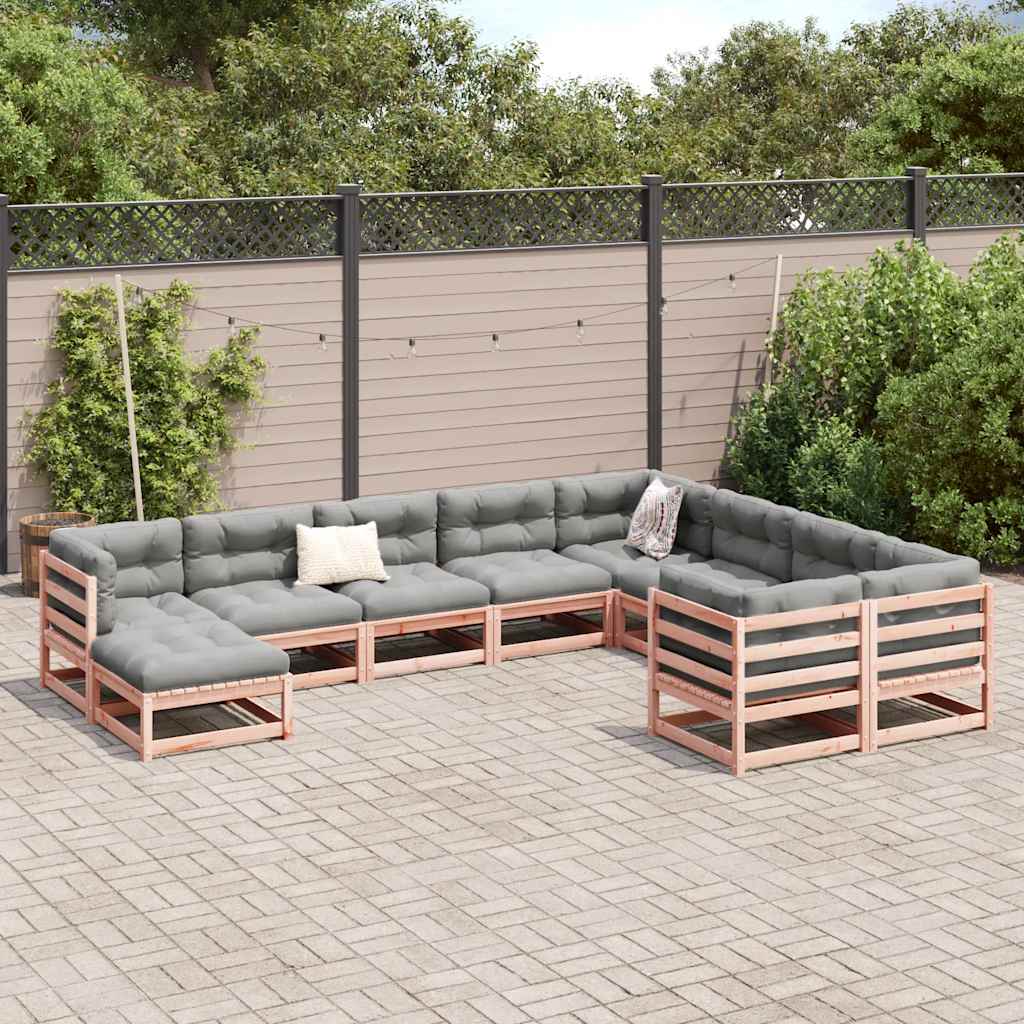 10 Piece Garden Sofa Set Solid Wood Douglas Fir