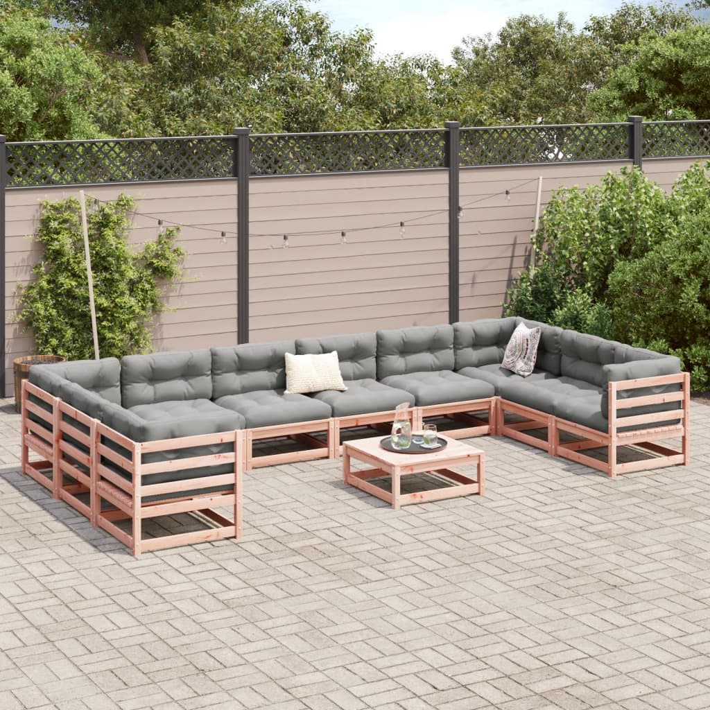 11 Piece Garden Sofa Set Solid Wood Douglas Fir
