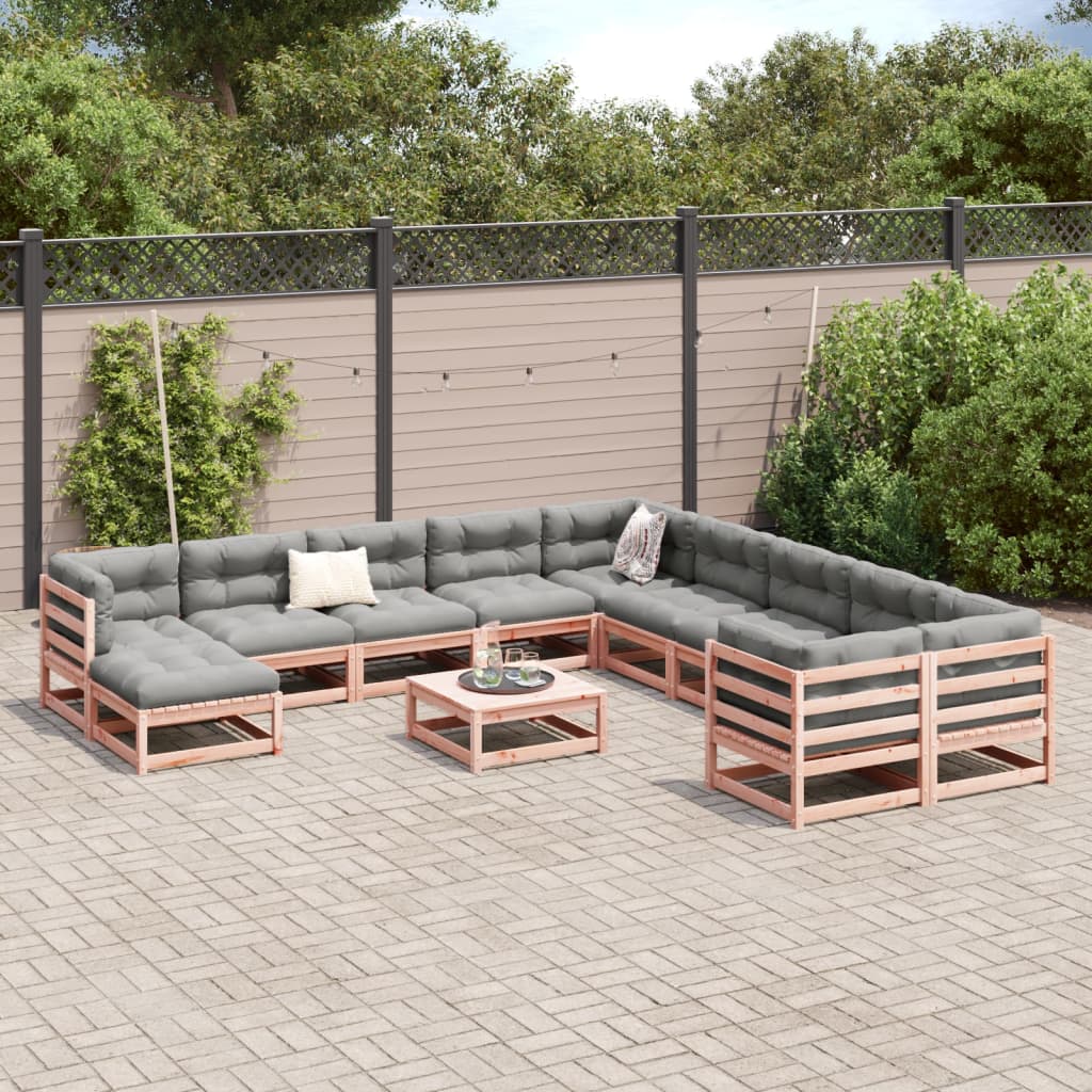 12 Piece Garden Sofa Set Solid Wood Douglas Fir