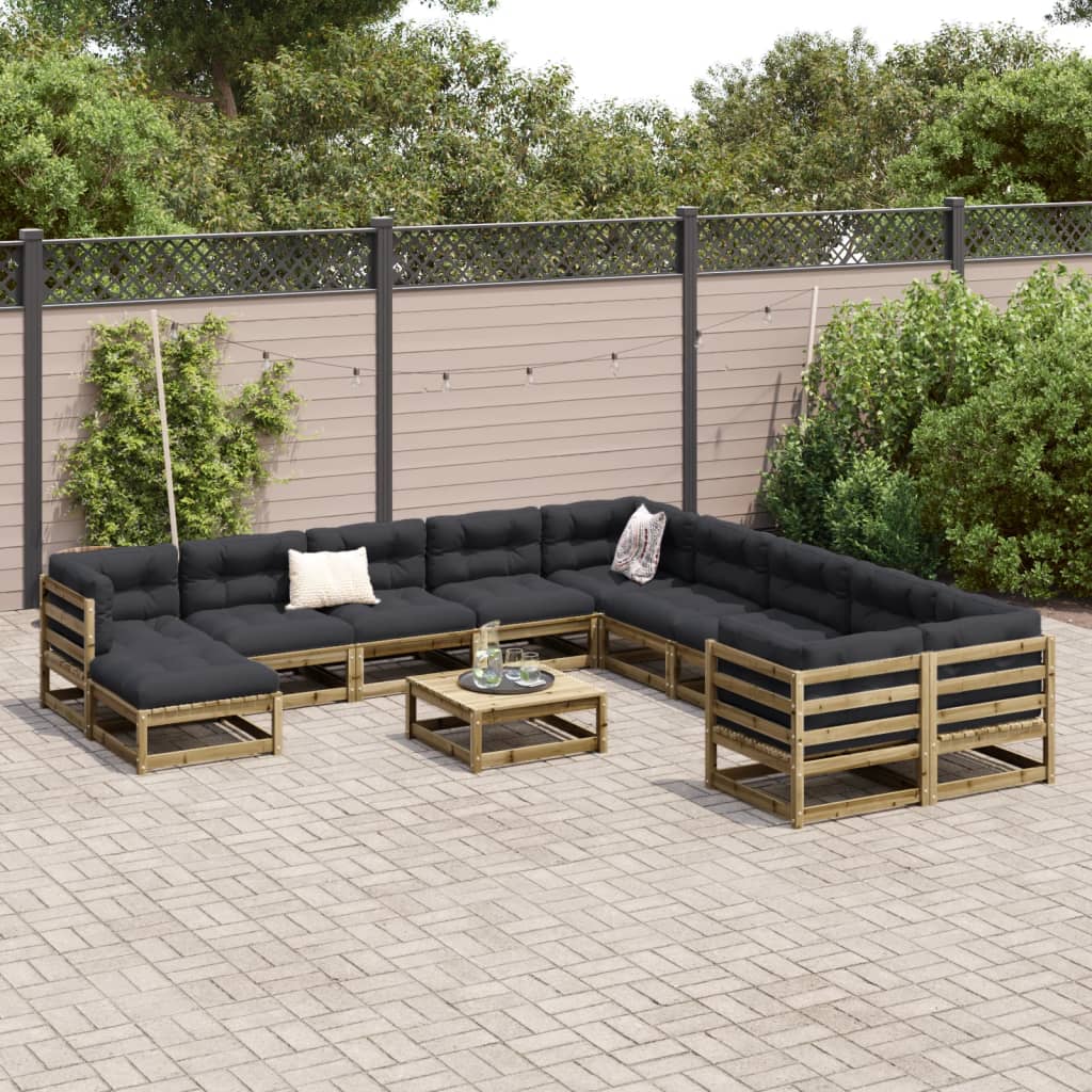 12 Piece Garden Sofa Set Impregnated Wood Pine