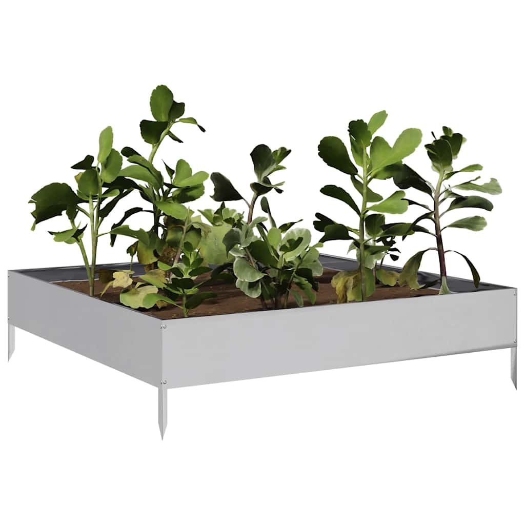 Garden Raised Bed 100x100x26 cm Galvanised Steel