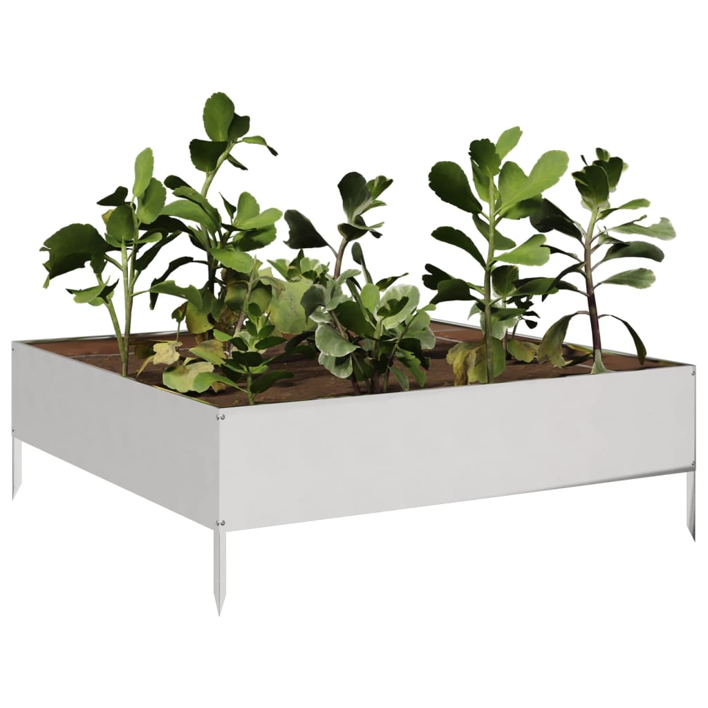 Garden Raised Bed 100x100x33.5 cm Stainless Steel