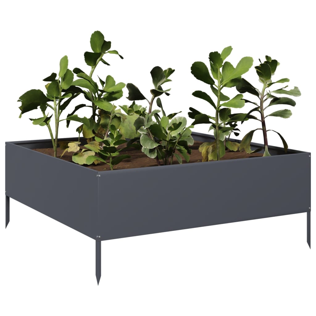 Garden Raised Bed Anthracite 100x100x25 cm Steel