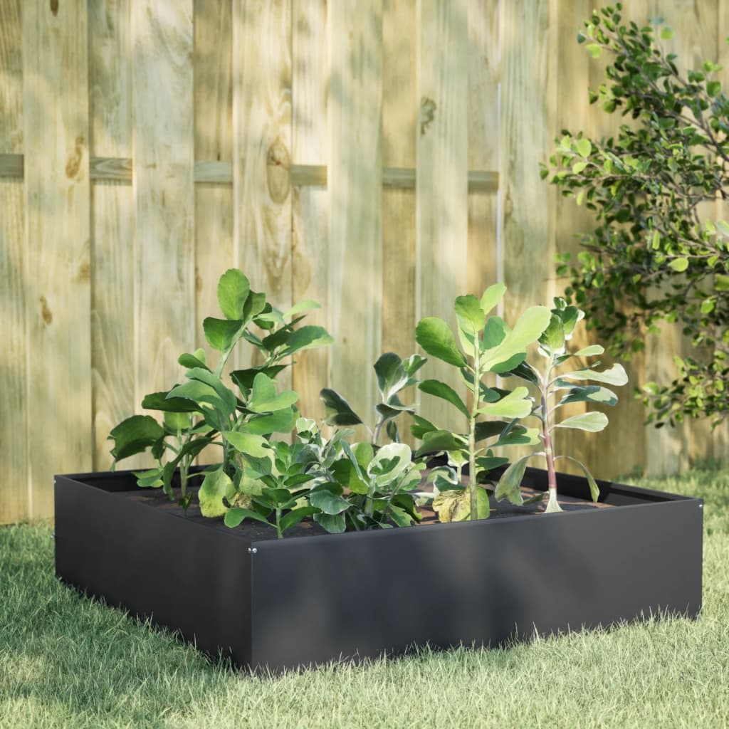 Garden Raised Bed Anthracite 100x100x25 cm Steel