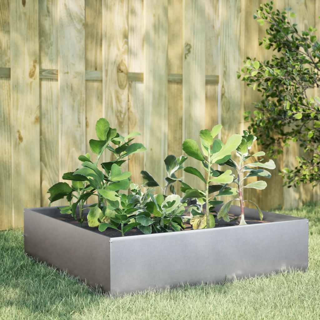 Garden Raised Bed 100x100x25 cm Galvanised Steel