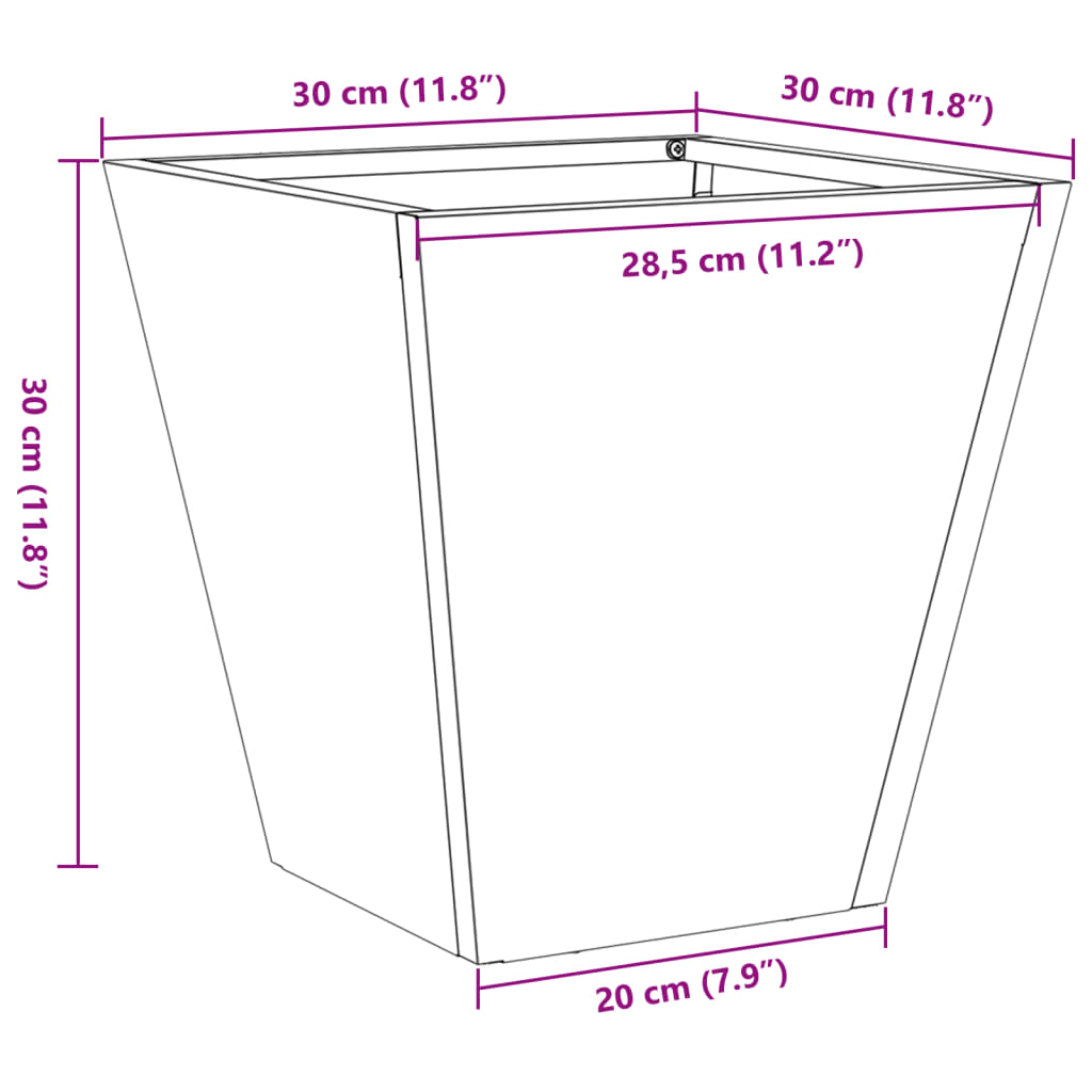 Garden Planter Black 30x30x30 cm Steel