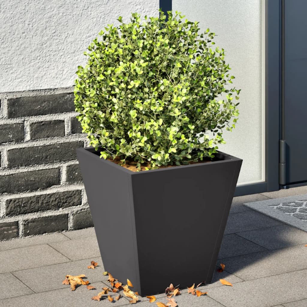 Garden Planters Black 2 pcs 30x30x30 cm Steel