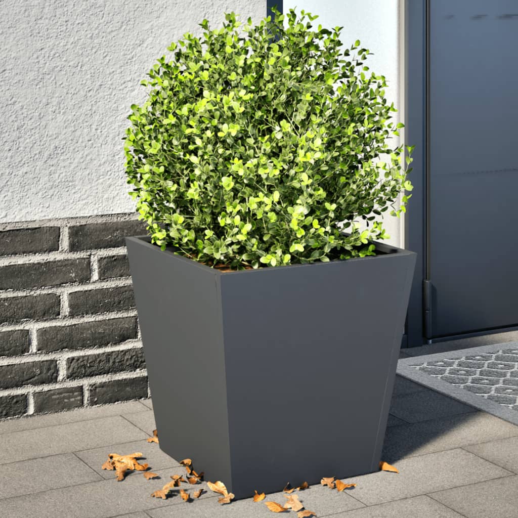 Garden Planters Anthracite 2 pcs 40x40x40 cm Steel