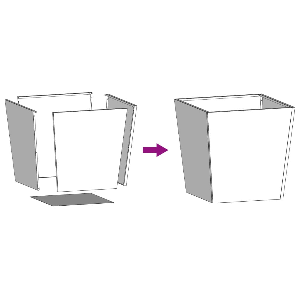 Garden Planters Black 2 pcs 50x50x50 cm Steel