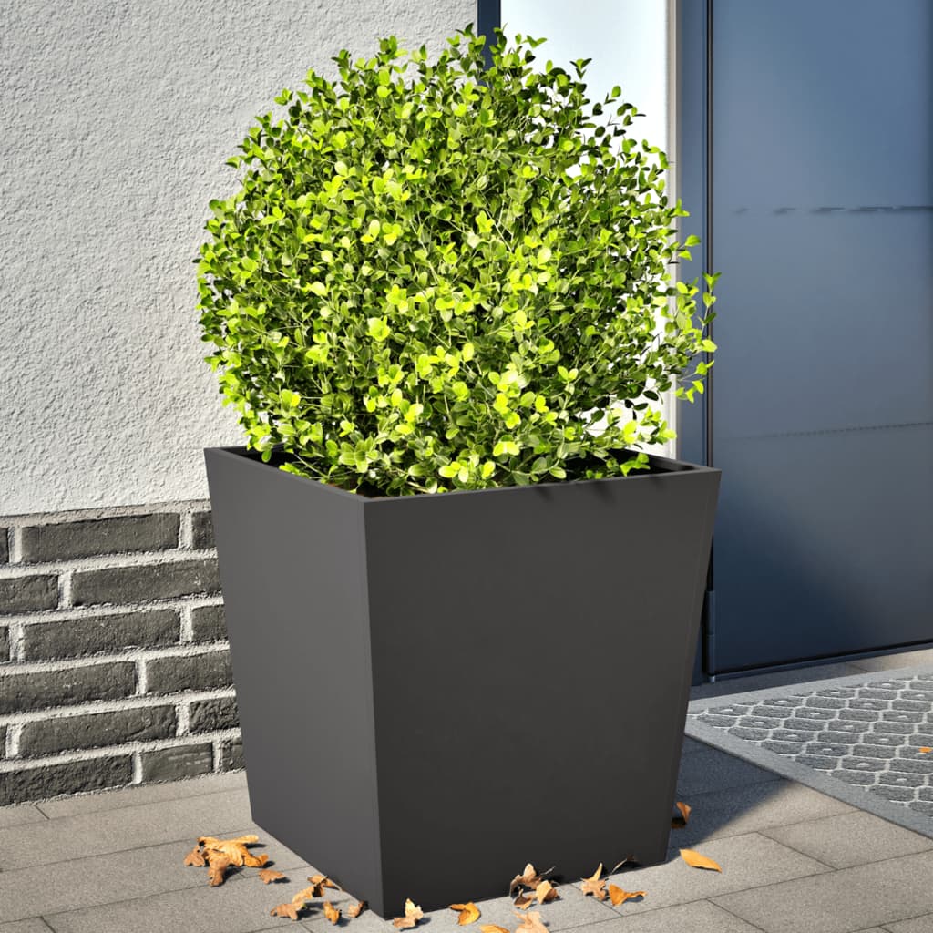 Garden Planters Black 2 pcs 50x50x50 cm Steel