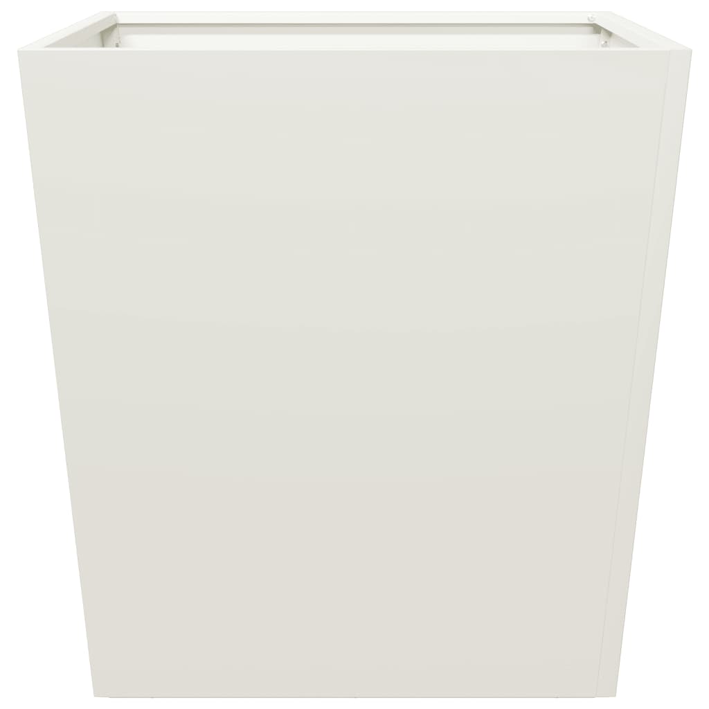 Garden Planters White 2 pcs 50x50x50 cm Steel