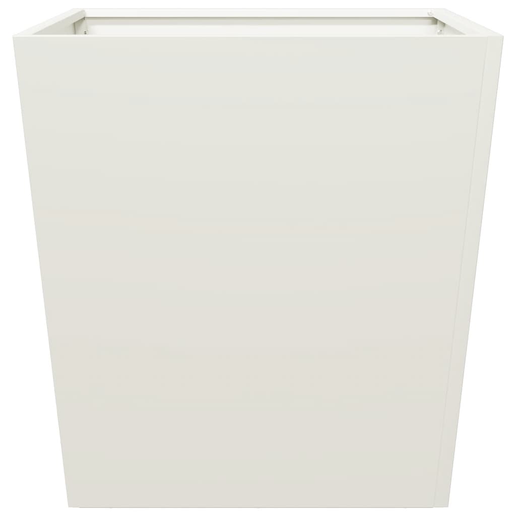 Garden Planters White 2 pcs 50x50x50 cm Steel