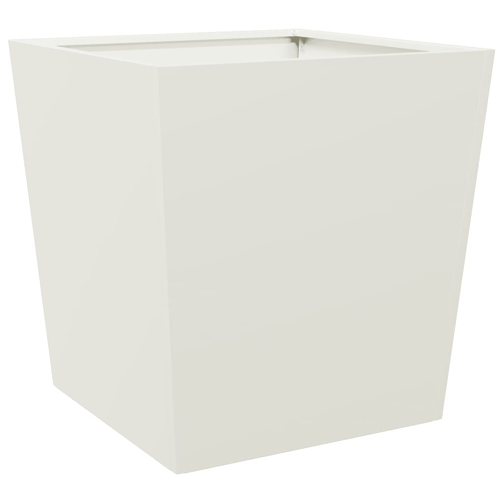 Garden Planters White 2 pcs 50x50x50 cm Steel