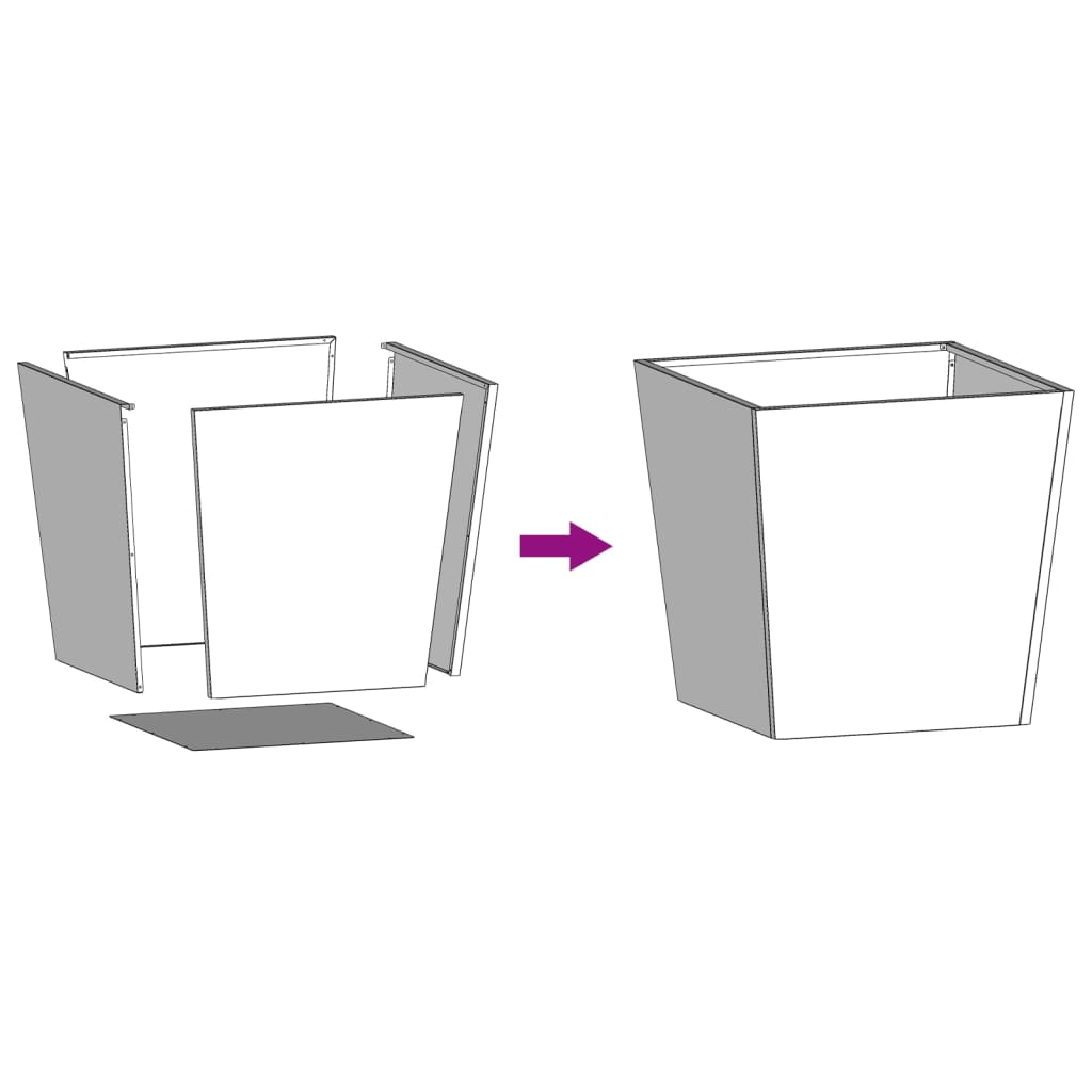 Garden Planters White 2 pcs 50x50x50 cm Steel