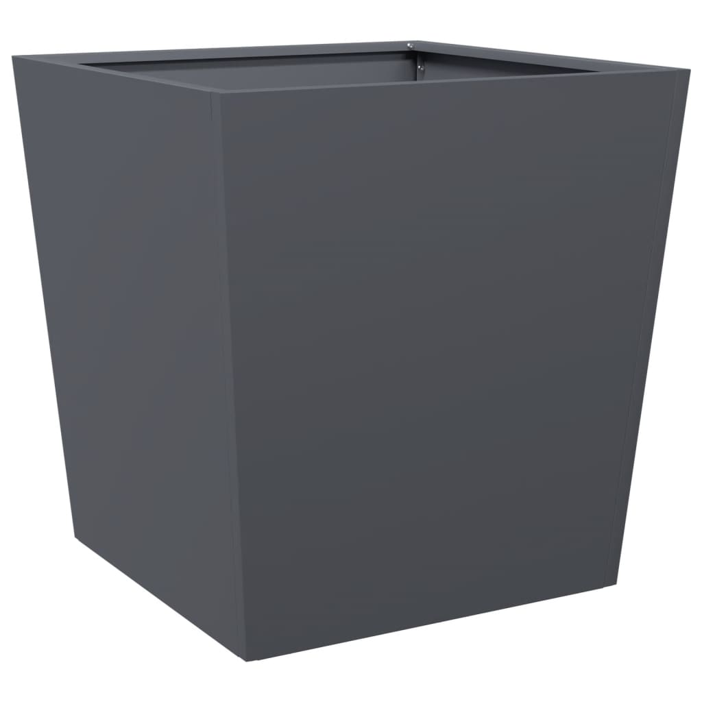 Garden Planters Anthracite 2 pcs 50x50x50 cm Steel