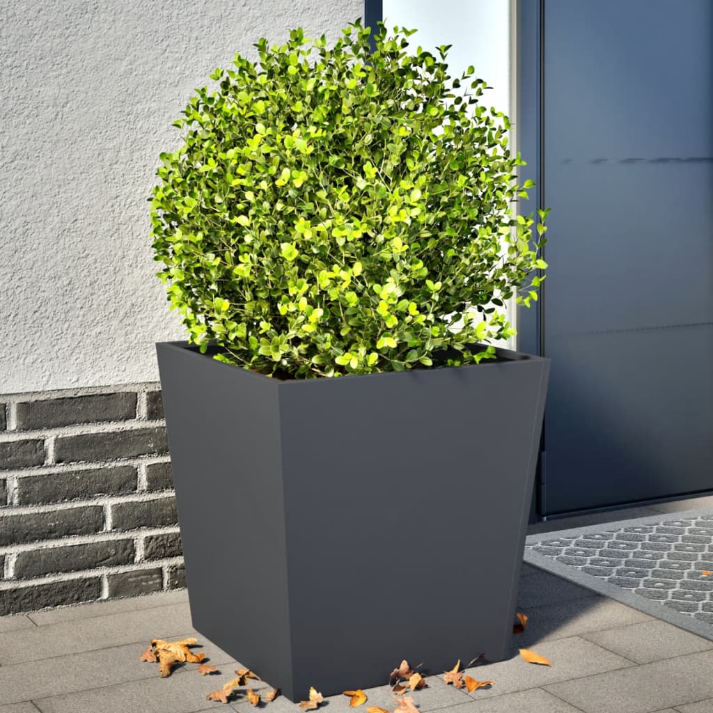 Garden Planters Anthracite 2 pcs 50x50x50 cm Steel